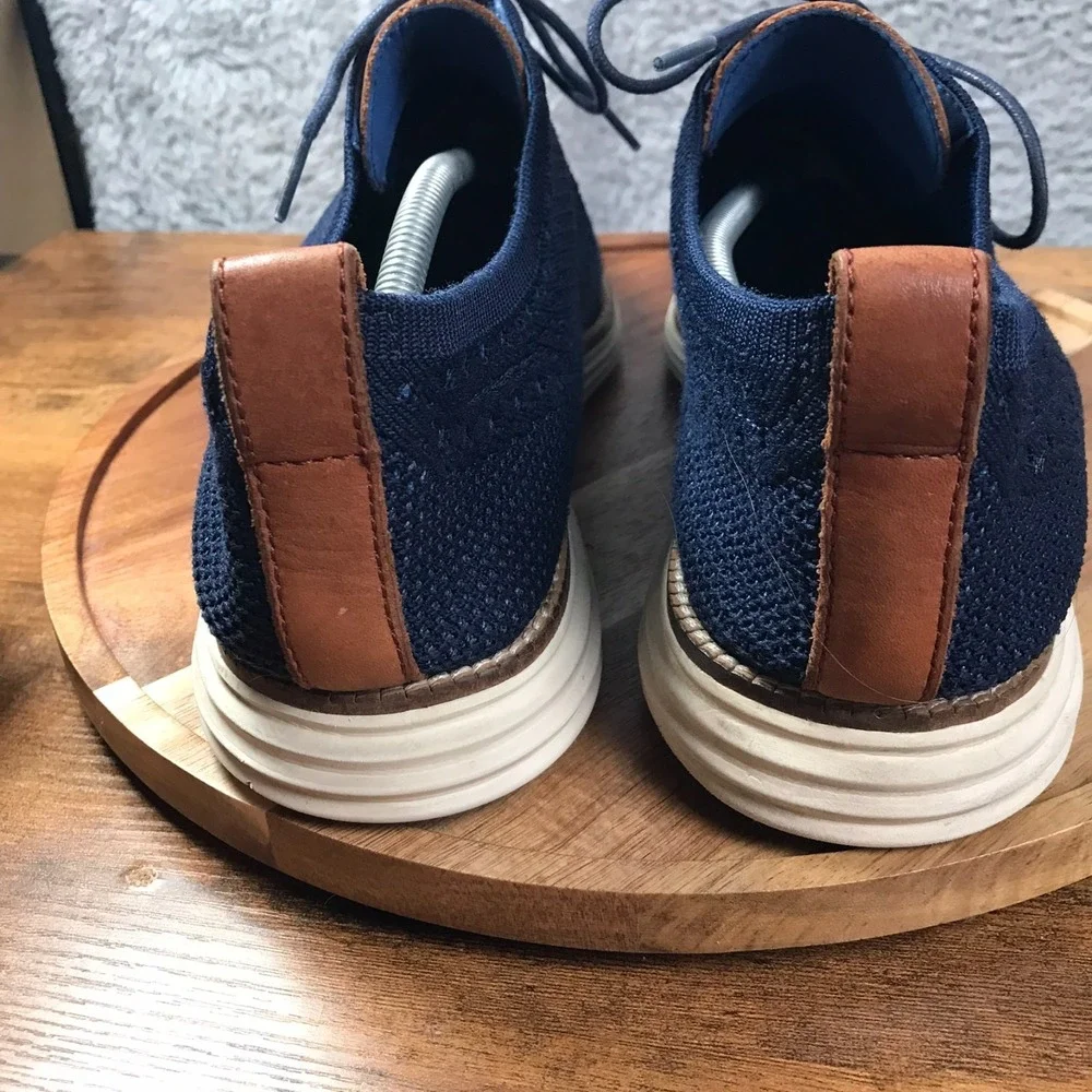 Cole Haan OriginalGrand Stitchlite Wingtip Oxford Mens 12M Blue Knit‎ Sneaker